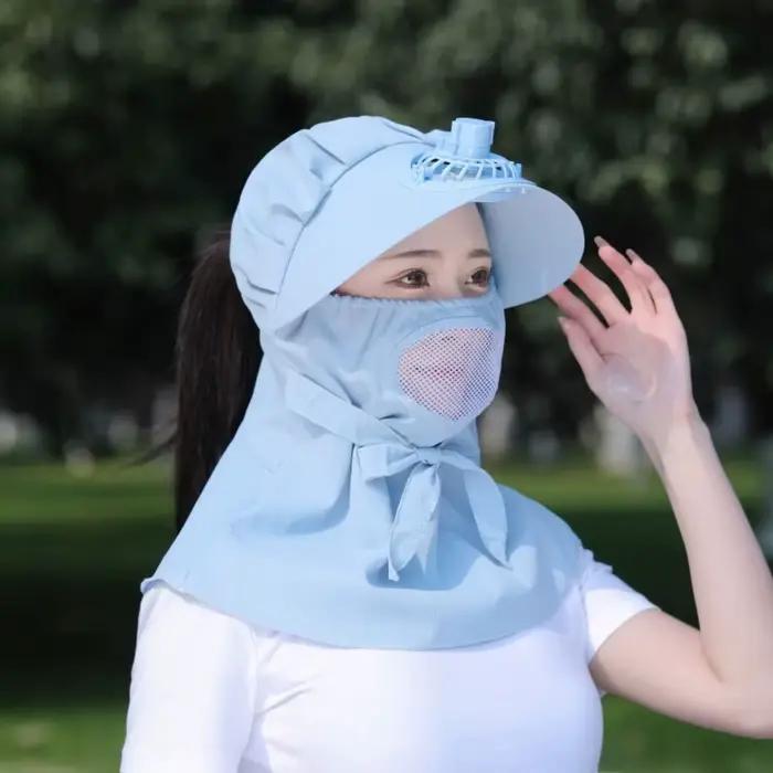 Nouveau style d'accessoires d'équitation pour femmes : Casquette rafraîchissante avec ventilateur