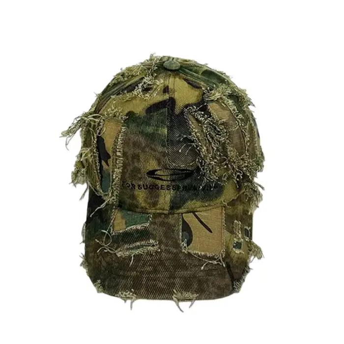 Casquette de baseball unisexe Y2K rétro en coton brodé camouflage style européen et américain