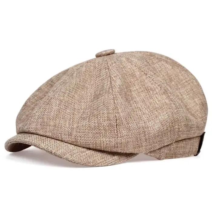 Casquette de Gavroche en lin rayé béret multifonction pour hommes style rétro occasionnels usage quotidien