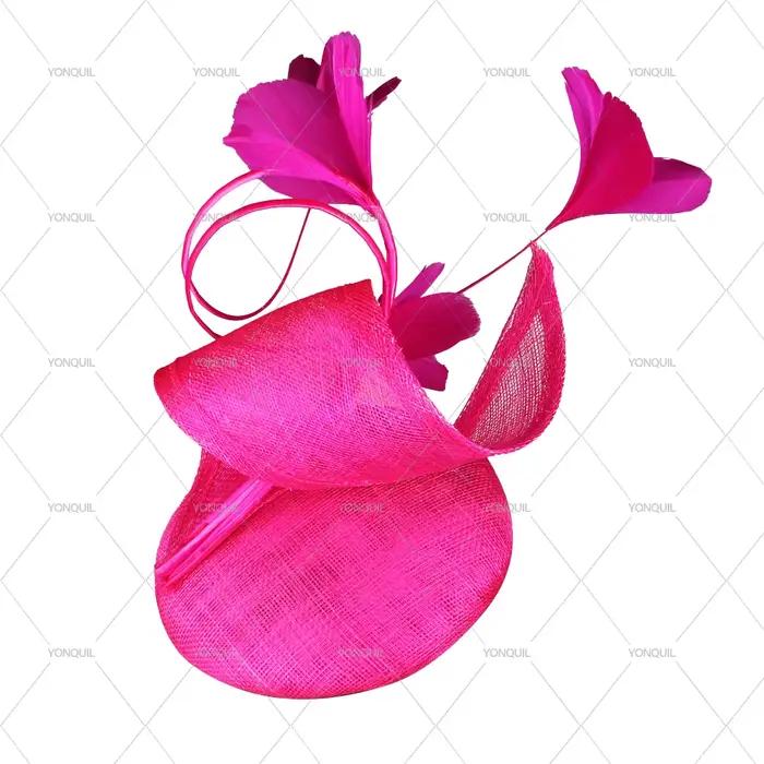 Belle Sinamay haute qualité femmes Fascinator chapeau bandeau arc casque de mariage avec pince à cheveux Cridal fête