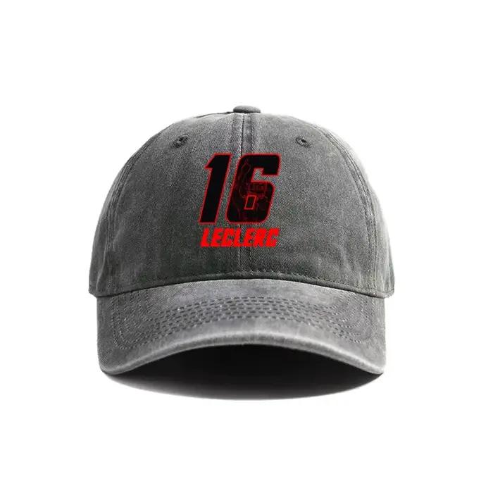 Charles Leclerc 16 Signature chapeau pour hommes femmes casquettes en détresse réglables lavé