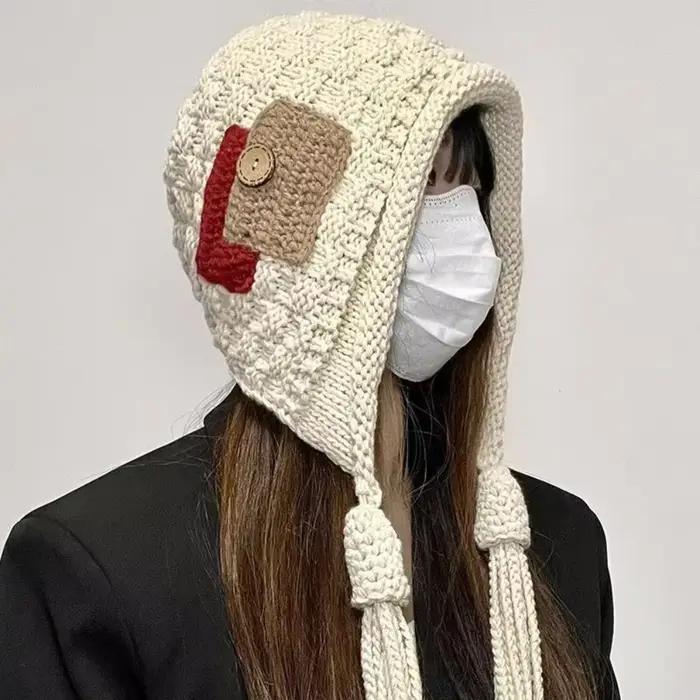 Chapeau tricoté conçu Harajuku avec longs glands