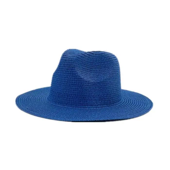 Chapeau Panama Jazz Vintage Grande Taille Couleur Unie Protection UV