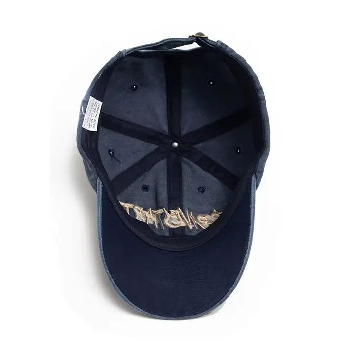 Casquette de baseball rétro en coton délavé brodé pour femme