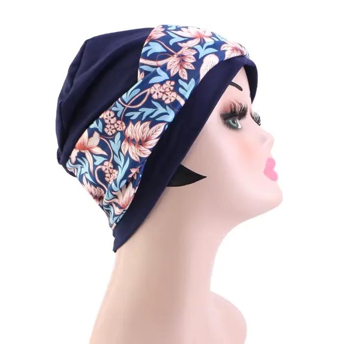 Chapeau bandeau en cheveux croisés imprimé de style bohème pour femmes