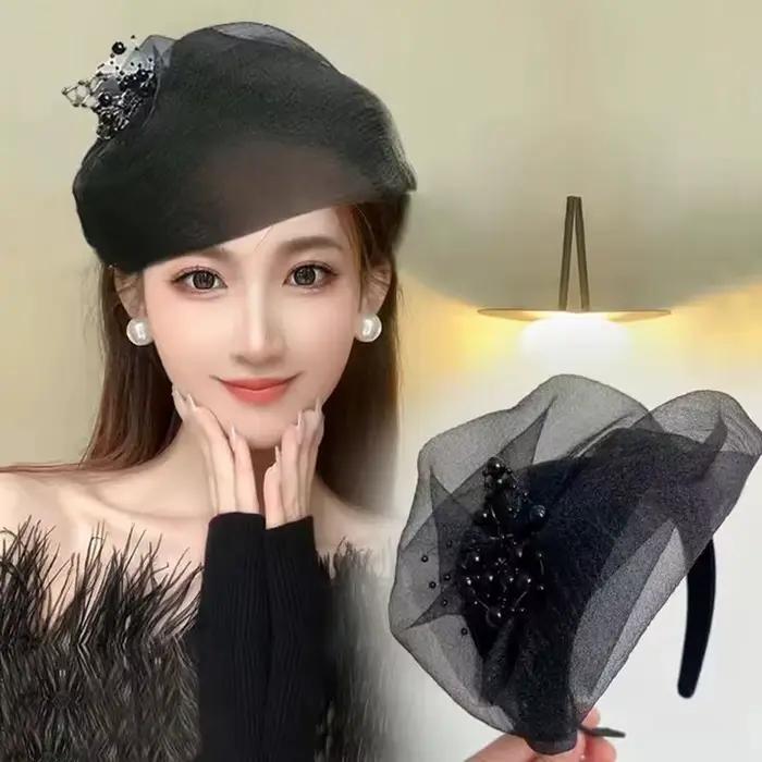 Bandeau demi-chapeau français Vintage gracieux pour femmes