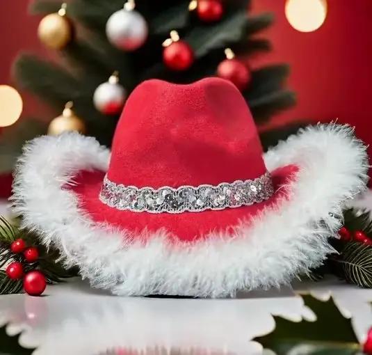 Chapeau de cowgirl de Noël pour femme