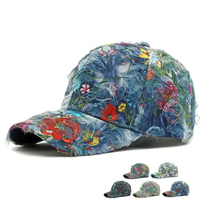 Casquette de baseball imprimée florale pour femmes
