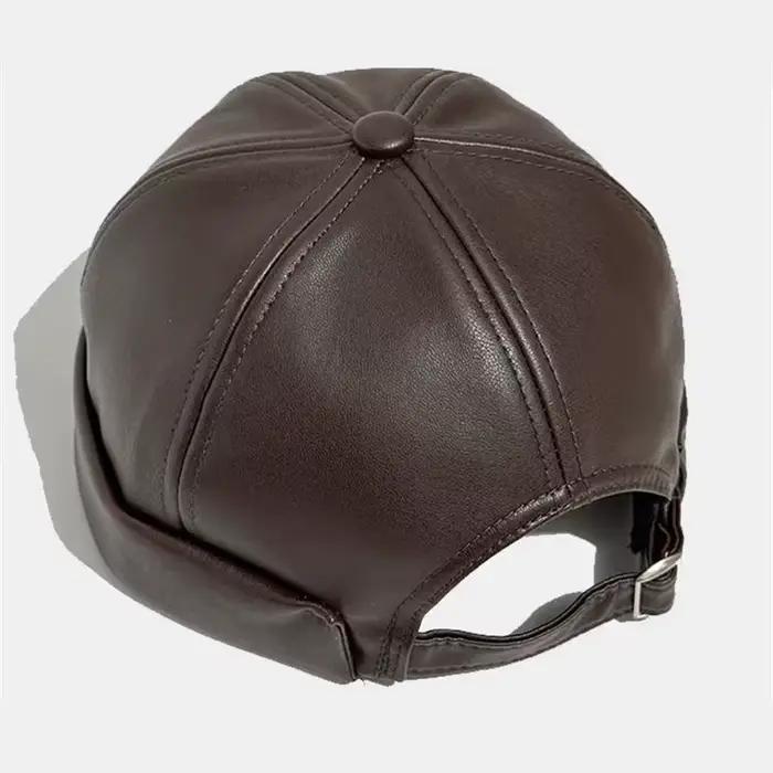 Chapeau rétro sans bords simili cuir pour homme et femme multicolore polyvalent toute saison décontracté