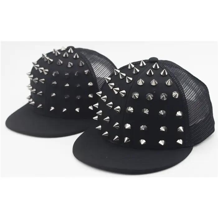 Hommes et femmes Rivet chapeau plat Punk Rock Hip Hop goujon casquettes de Baseball Y2K casquette snapback en plein air