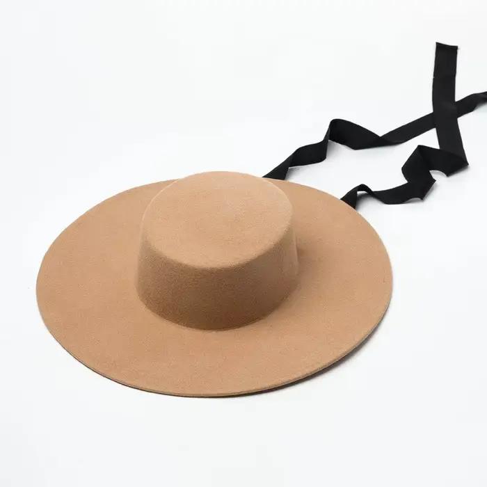 Chapeau en feutre à large bord pour femmes et hommes