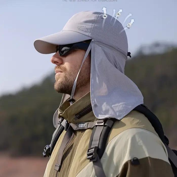 Chapeau de soleil pour homme avec protection faciale
