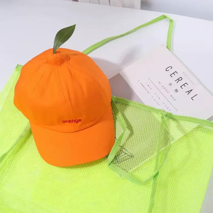 Casquette de baseball en coton orange avec visière