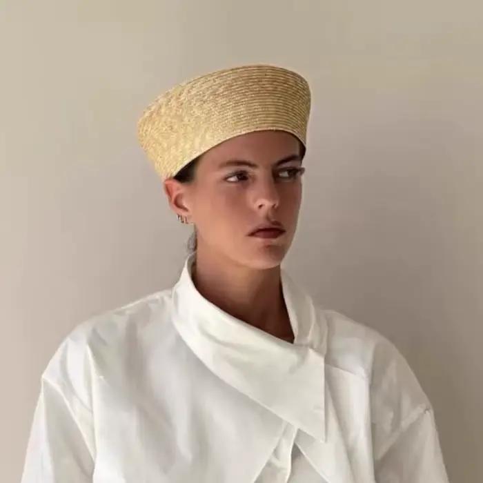Béret en paille 100% naturelle pour femmes et hommes