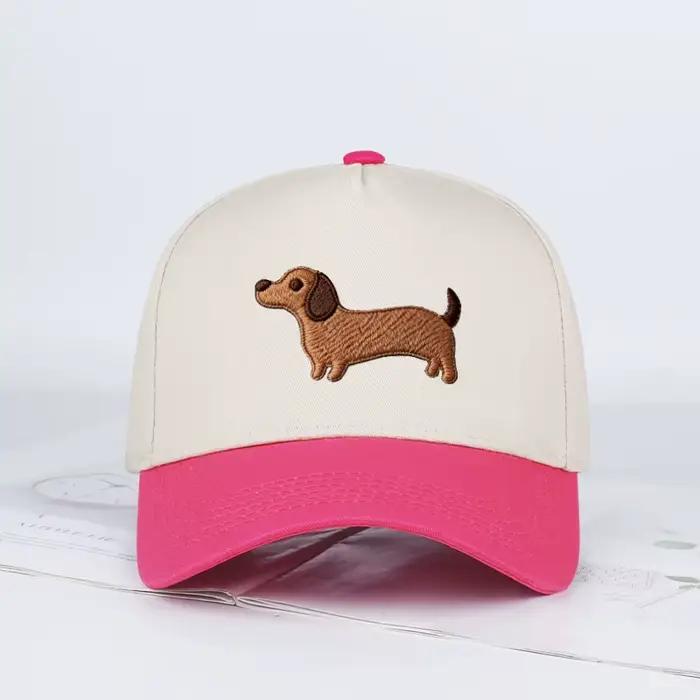 Casquette de baseball brodée avec un adorable motif de teckel