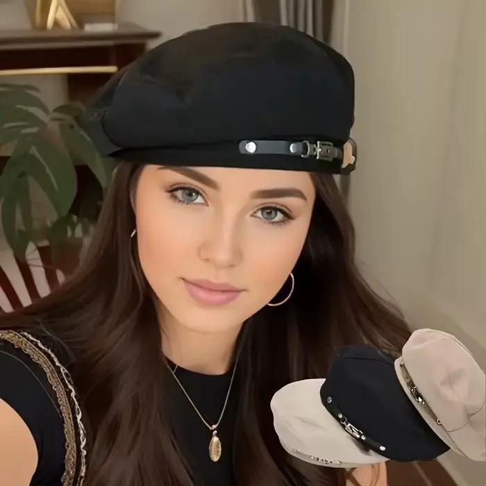 Casquette béret chic d'inspiration vintage pour femme – Coton léger