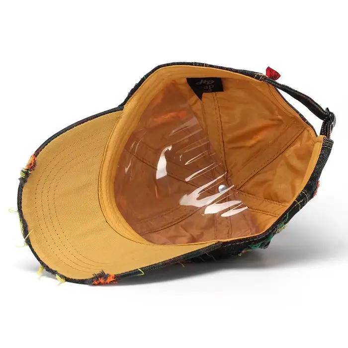 Casquette de baseball en jean ajustable et déchiré