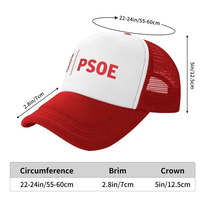 Casquette de baseball CHAMPRINT en maille respirante avec logo PSOE Pedro Sanchez ajustable et multifonction pour adultes usages décontractés et occasions spéciales