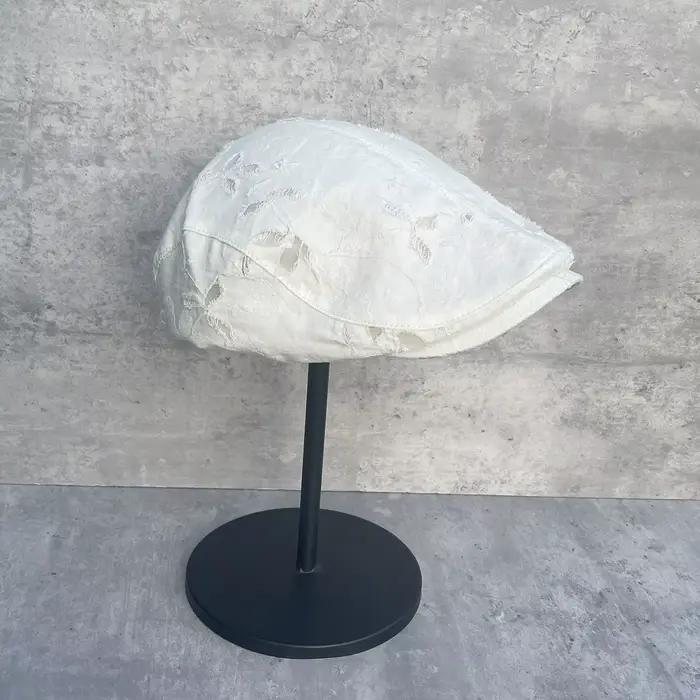 Casquette de baseball jacquard déchirée pour femme britannique