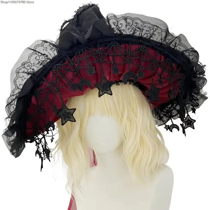 Chapeau de sorcière magique vintage gothique pour femmes et hommes, chapeau de cosplay sorcière, accessoire lolita pour occasions spéciales