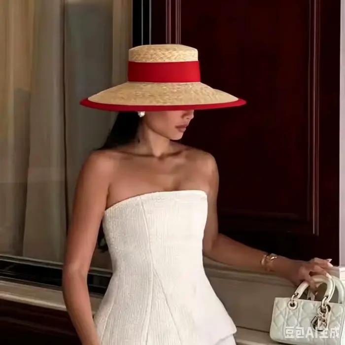 NOUVEAU Chapeau de soleil bleu roi en paille