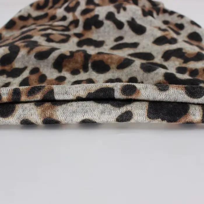 Hip Hop femmes mode imprimé léopard chaud chapeau casquettes pour fille Dot printemps automne coton bonnets Skullies Double utilisé chapeaux écharpe