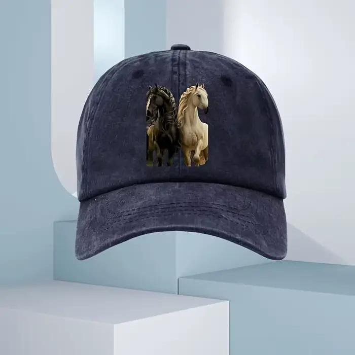 Casquette de baseball imprimée cheval 3D pour hommes