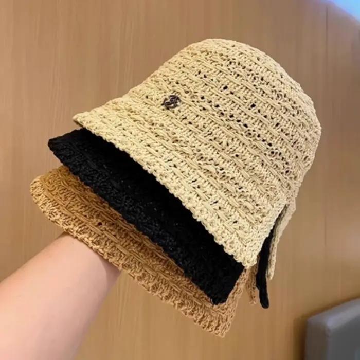 Chapeau de soleil en paille pour femmes