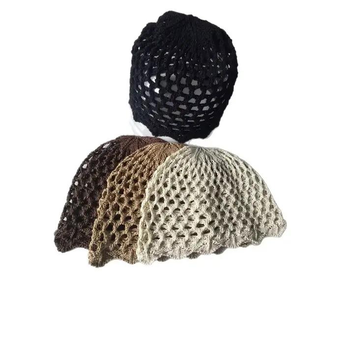 Chapeau tricoté en fil de coton pour femmes