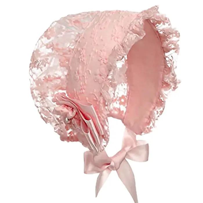 Chapeau en dentelle pour bébés filles et garçons mignon fleuri accessoire de fête anniversaire baptême photo occassionnels occasions spéciales