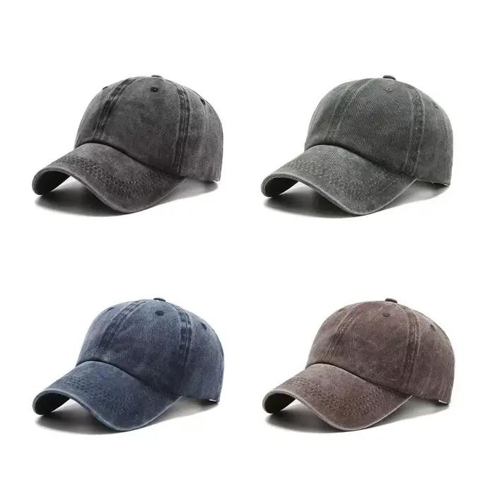 Casquette de baseball en jean délavé pour homme et femme