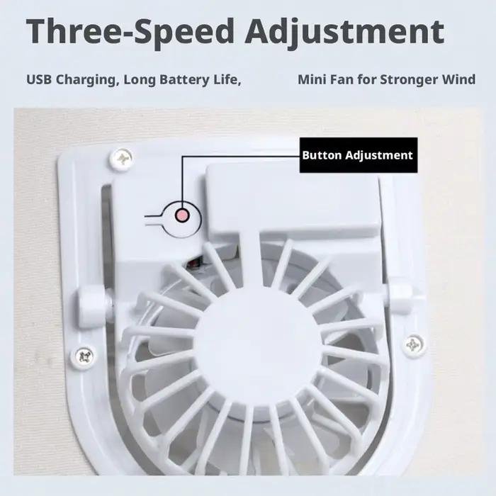 Chapeau ventilateur à large bord avec 3 vitesses réglables