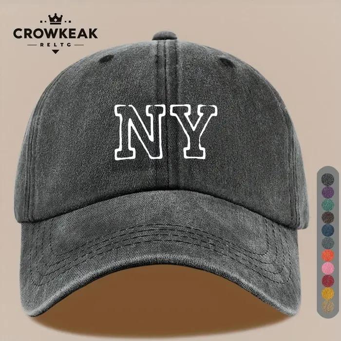 Casquette de baseball imprimée NY chapeau unisexe coton ajustable pour homme et femme occasions extérieures randonnée plage