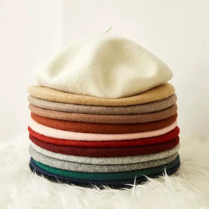 Béret noir 100% laine pour femme et fille