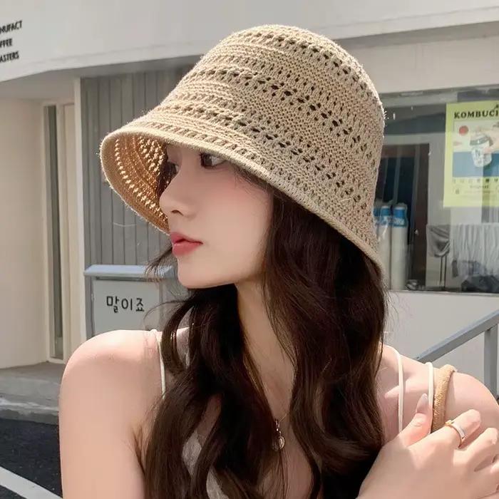 Chapeaux d'été disquette en Crochet faits à la main
