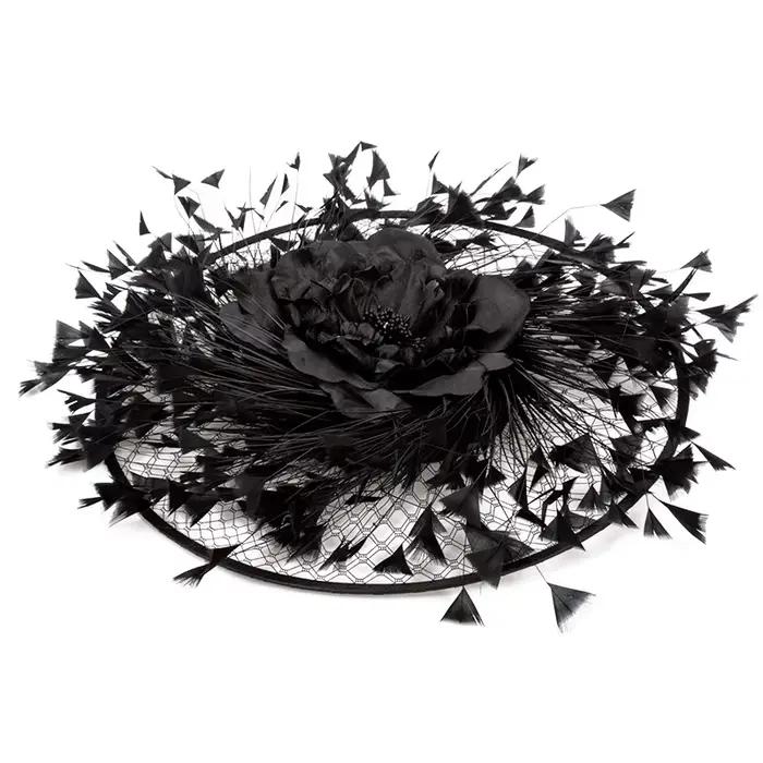 Casquettes de cocktail pour femmes élégantes avec bandeaux imitation sinamay derby pour occasions formelles fantaisie plumes