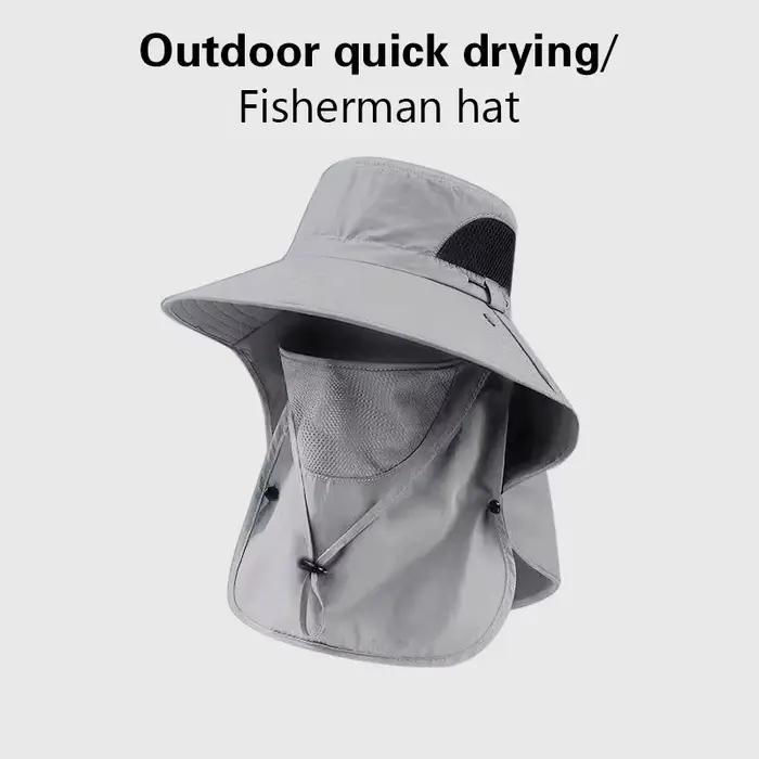 Casquette de pêche et de chasse d'extérieur à large bord respirante et amovible