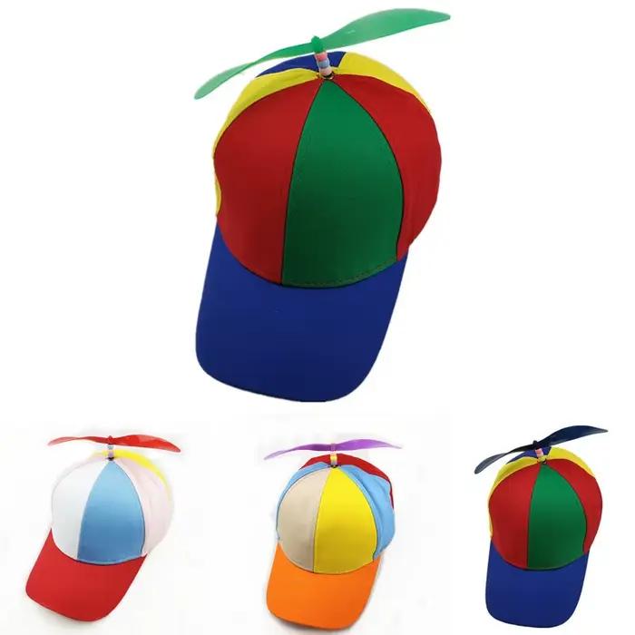 Casquette de baseball patchwork en bambou coloré motif libellule