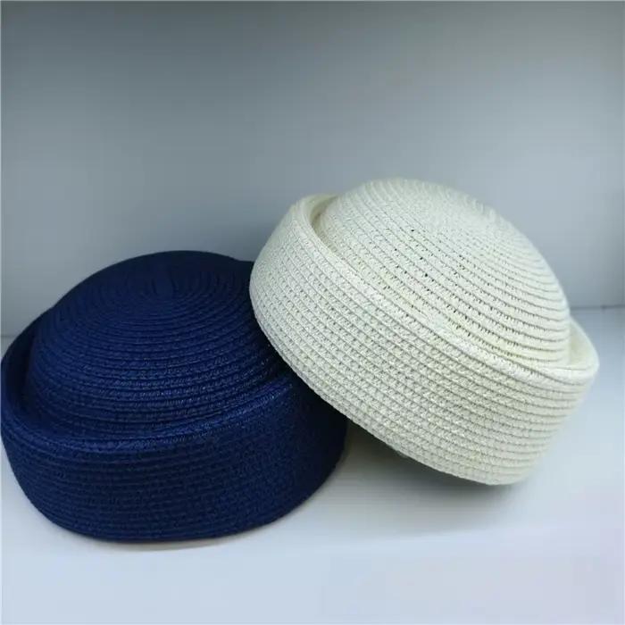 Nouveau chapeau de soleil en paille style rétro à large bord
