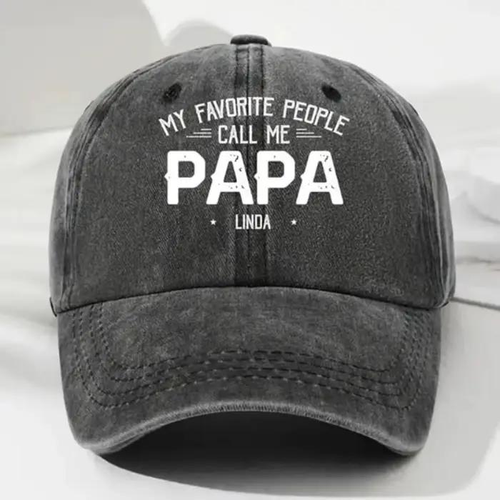 Casquette en jean vintage personnalisée pour grand-père