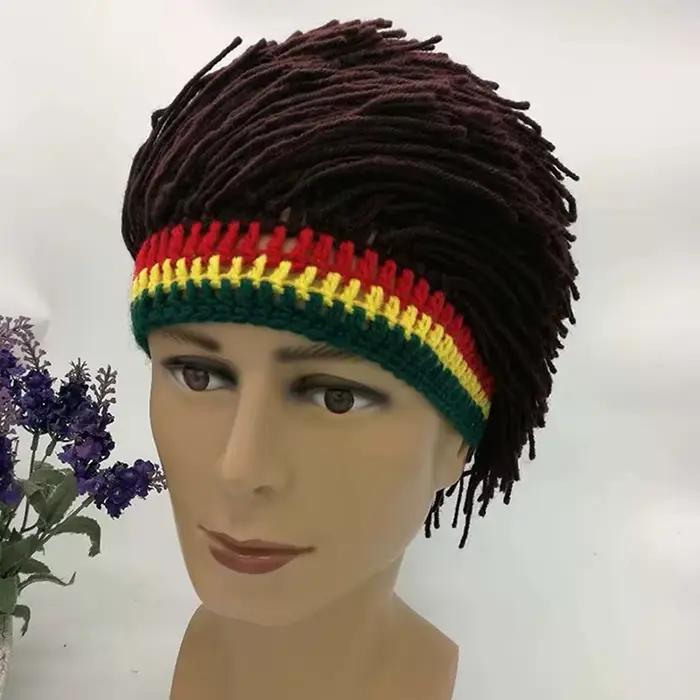 Bonnets tricotés perruque Reggae Dreadlocks unisexe jamaïcain tresse chapeau Rasta cheveux
