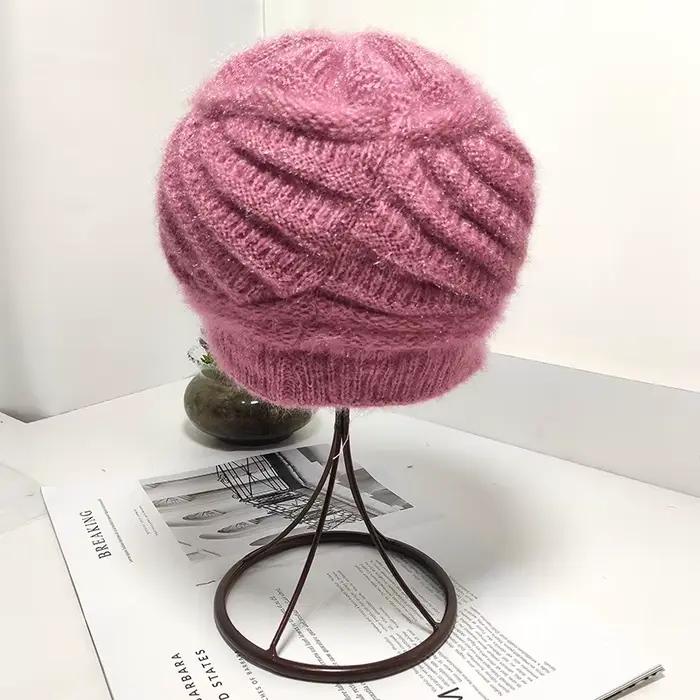 Chapeaux d'hiver en fourrure de lapin pour femmes