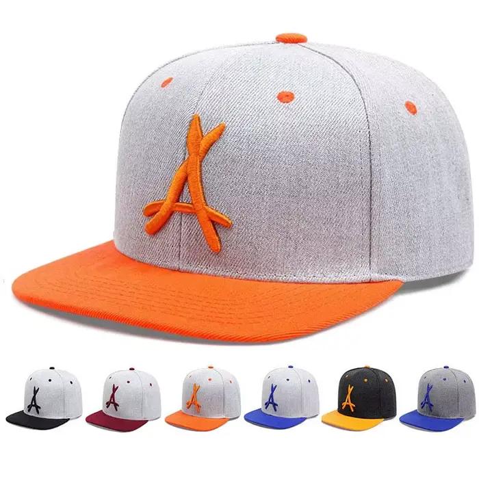 Casquette de baseball rétro américaine hip-hop à visière plate avec lettres brodées en 3D