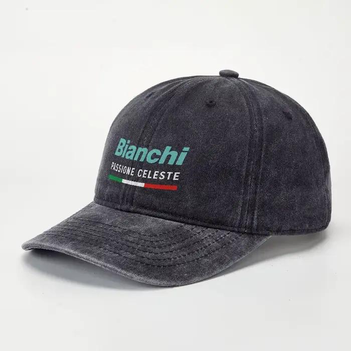 Casquette de baseball en toile lavée Bianchi Passione Celeste