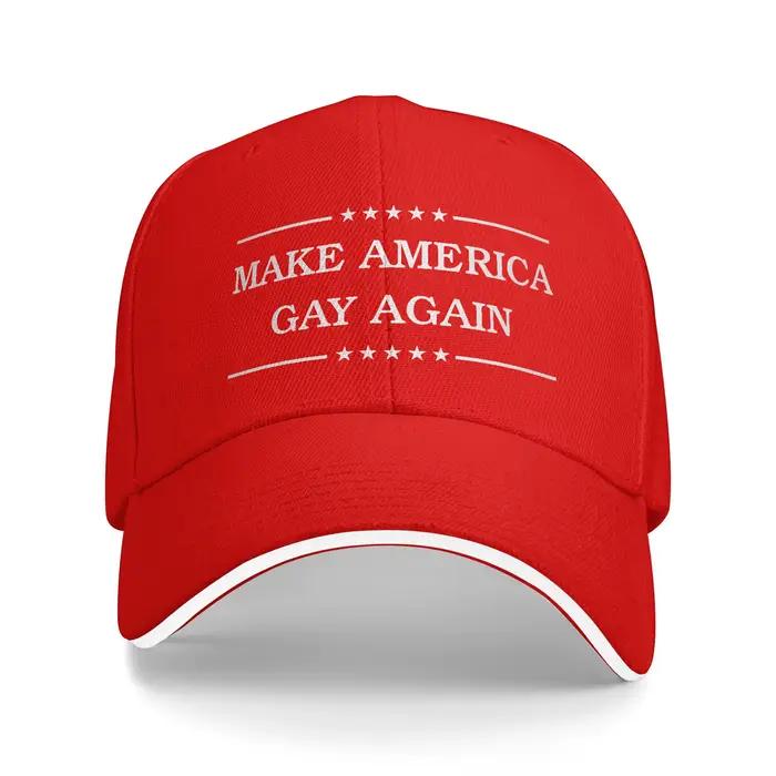 Casquette de baseball décontractée MAKE AMERICA GAY AGAIN pour sports de plein air femme et homme protection solaire style audacieux