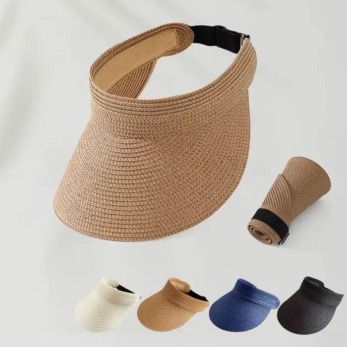 Nouveau Chapeau de Soleil en Paille à Large Bord pour Femme