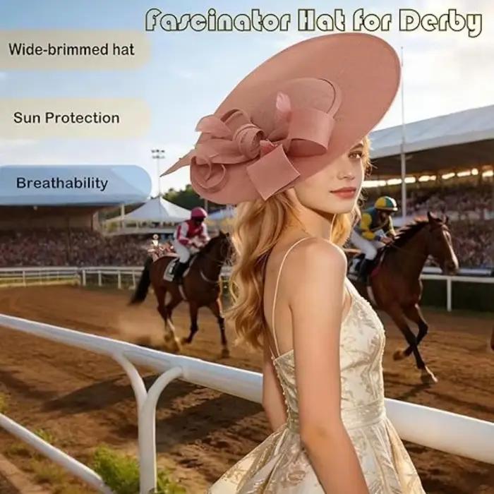 Chapeaux Fascinator Tendance à Large Bord pour Femme avec Bandeau