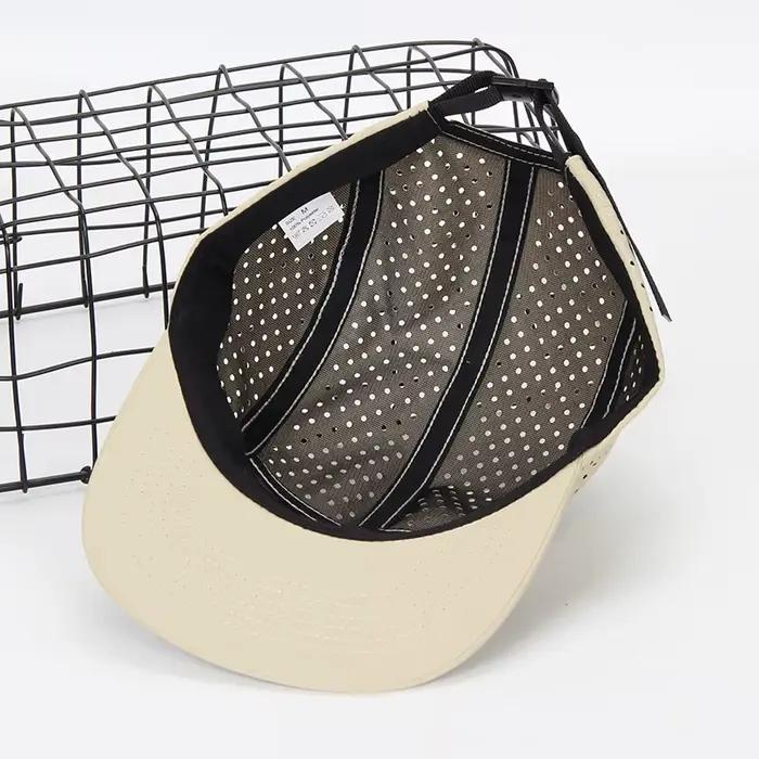 Casquette de baseball à 5 panneaux en nylon personnalisable pour homme et femme protection solaire toute l'année style décontracté occassions variées