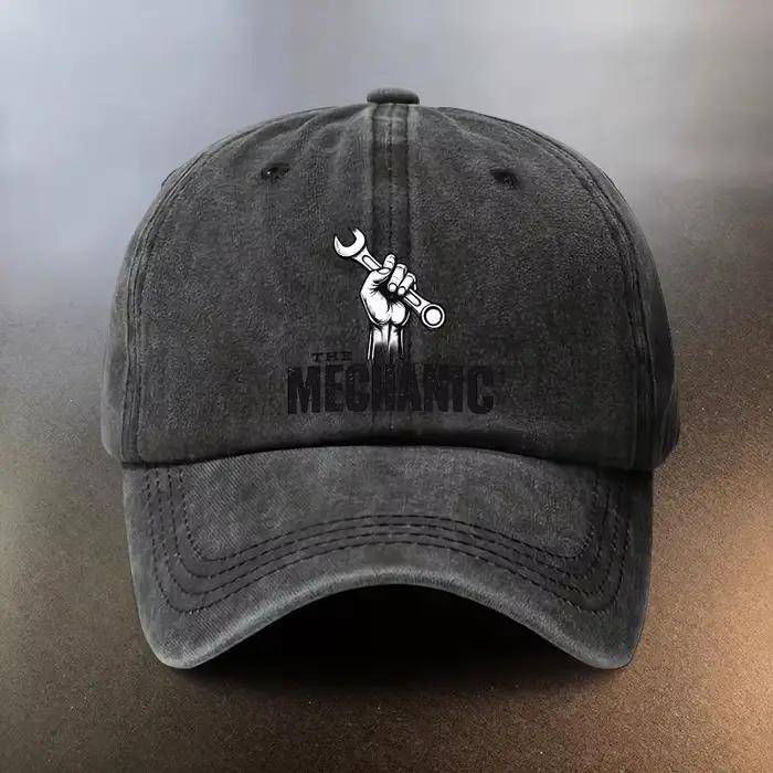 Casquette imprimée délavée style mécanicien