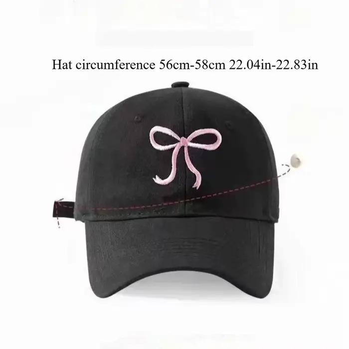 Casquette de baseball rose avec nœud pour femmes protection solaire extérieure style sport confortable voyage romantique